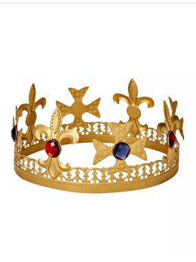 Spirit Halloween King Crown – Gold Jeweled Costume Crown – One Size
